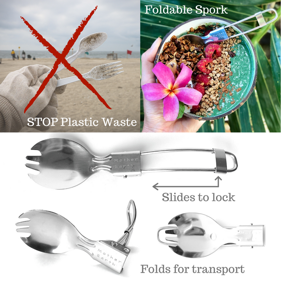 Collapsible Straw and Foldable Spork Kit